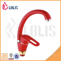 China sanitary ware red single handle kitchen sink water tap